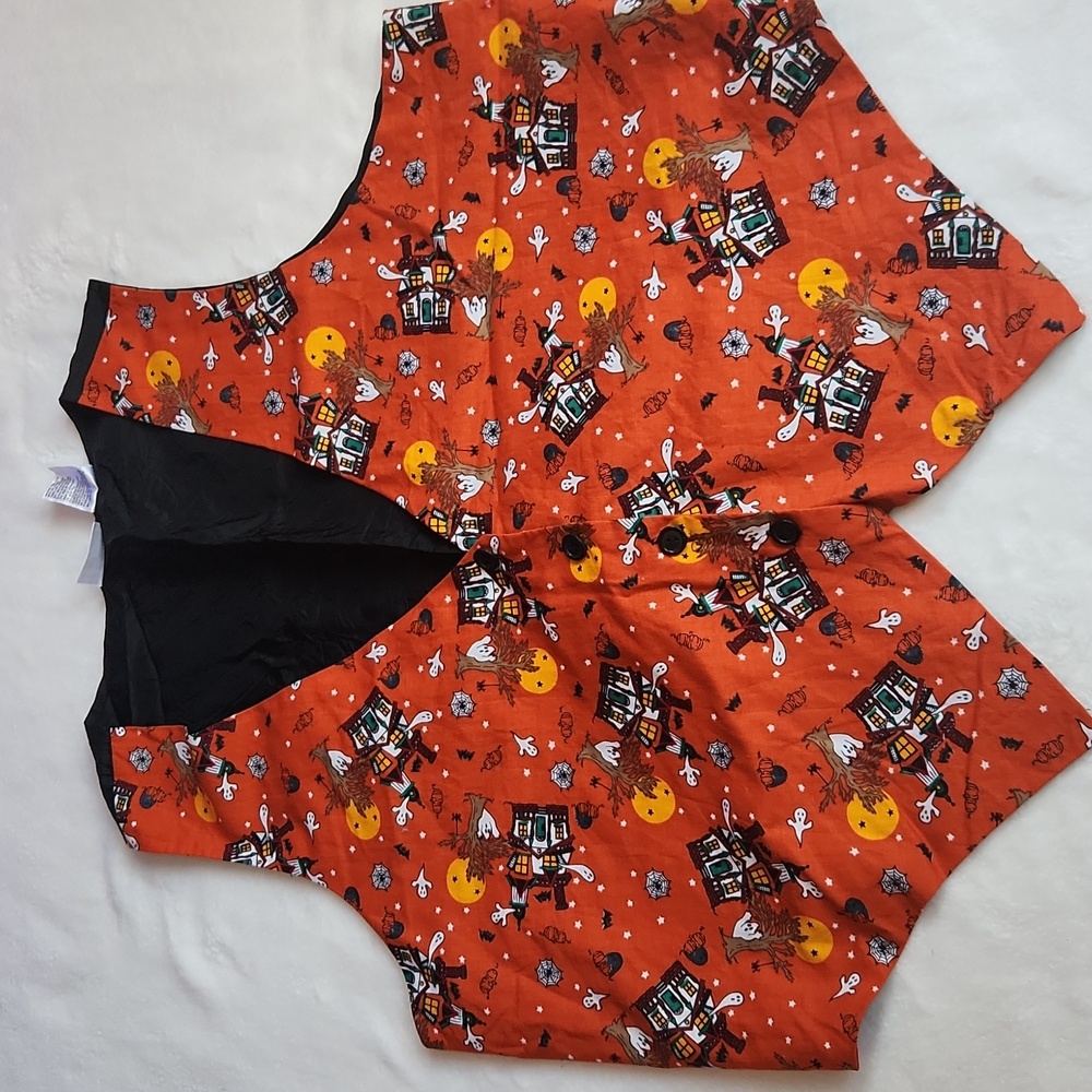 Vintage, Halloween Women's Haunted House, Ghost Scary, Lightweight Vest Sz 20w